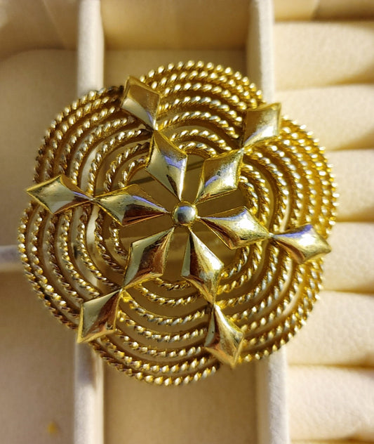 Vintage Art Deco Monet Gold Brooch