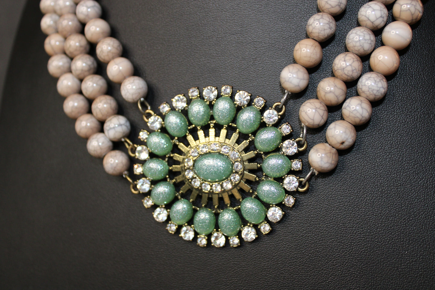 Stunning Vintage Style Beaded Statement Necklace
