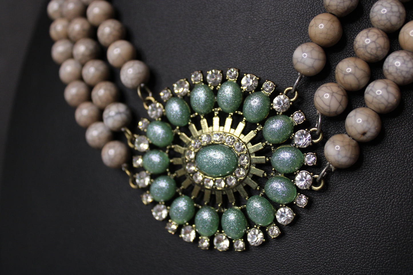 Stunning Vintage Style Beaded Statement Necklace