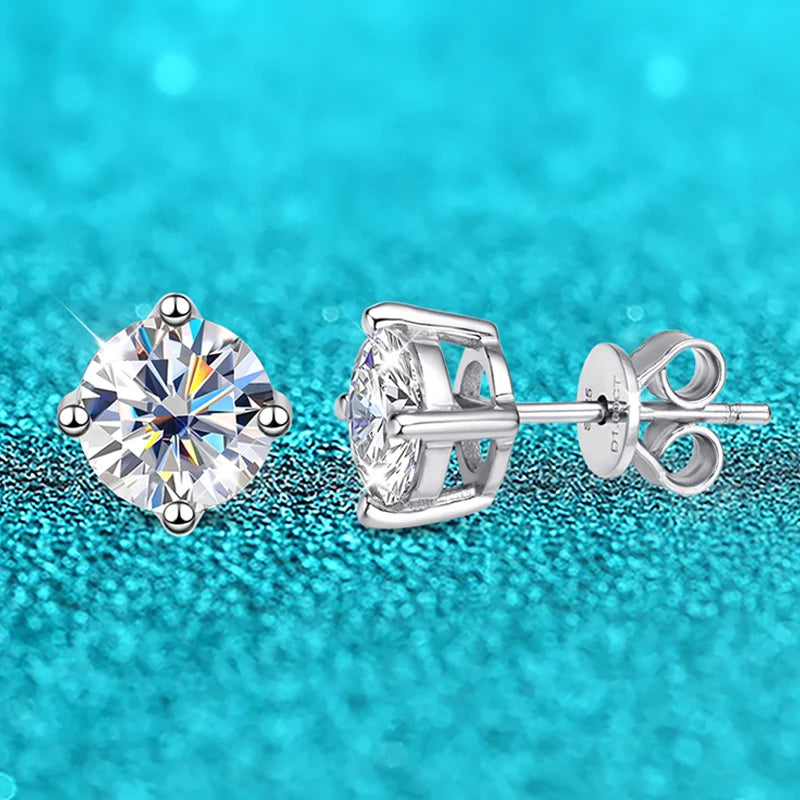 Smyoue 0.1-3CT Test Passed Moissanite Studs Earrings for Men Women S925 Silver Platinum Plated Bride Wedding Diamond Studs GRA
