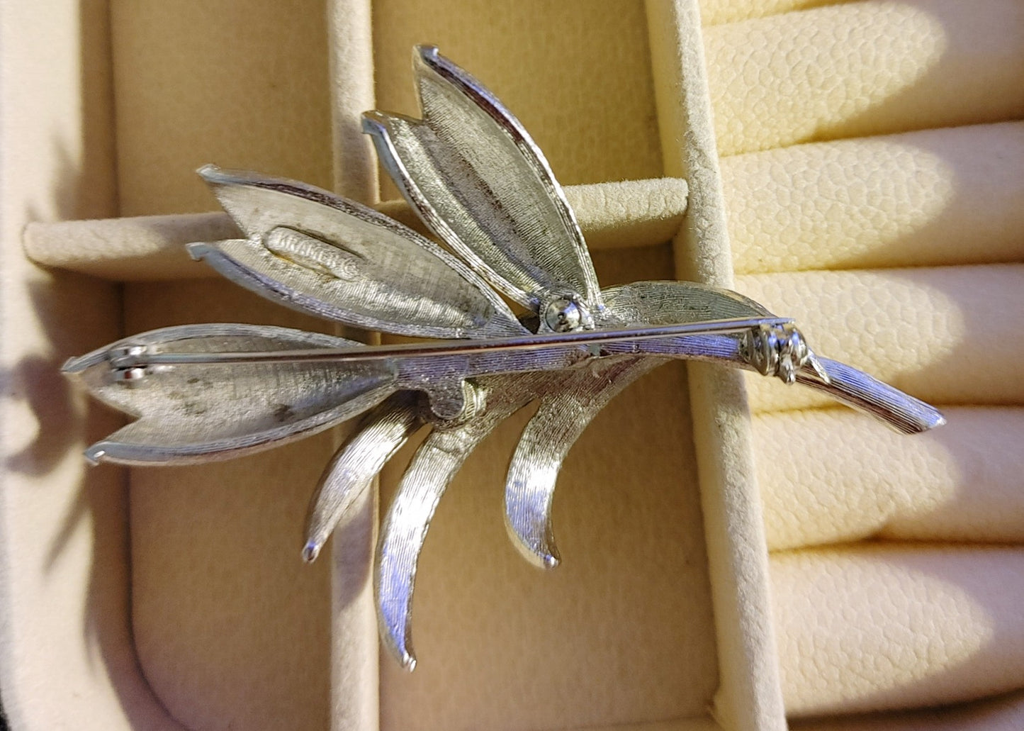 Vintage Signed Kramer Silver Floral Brooch Pin