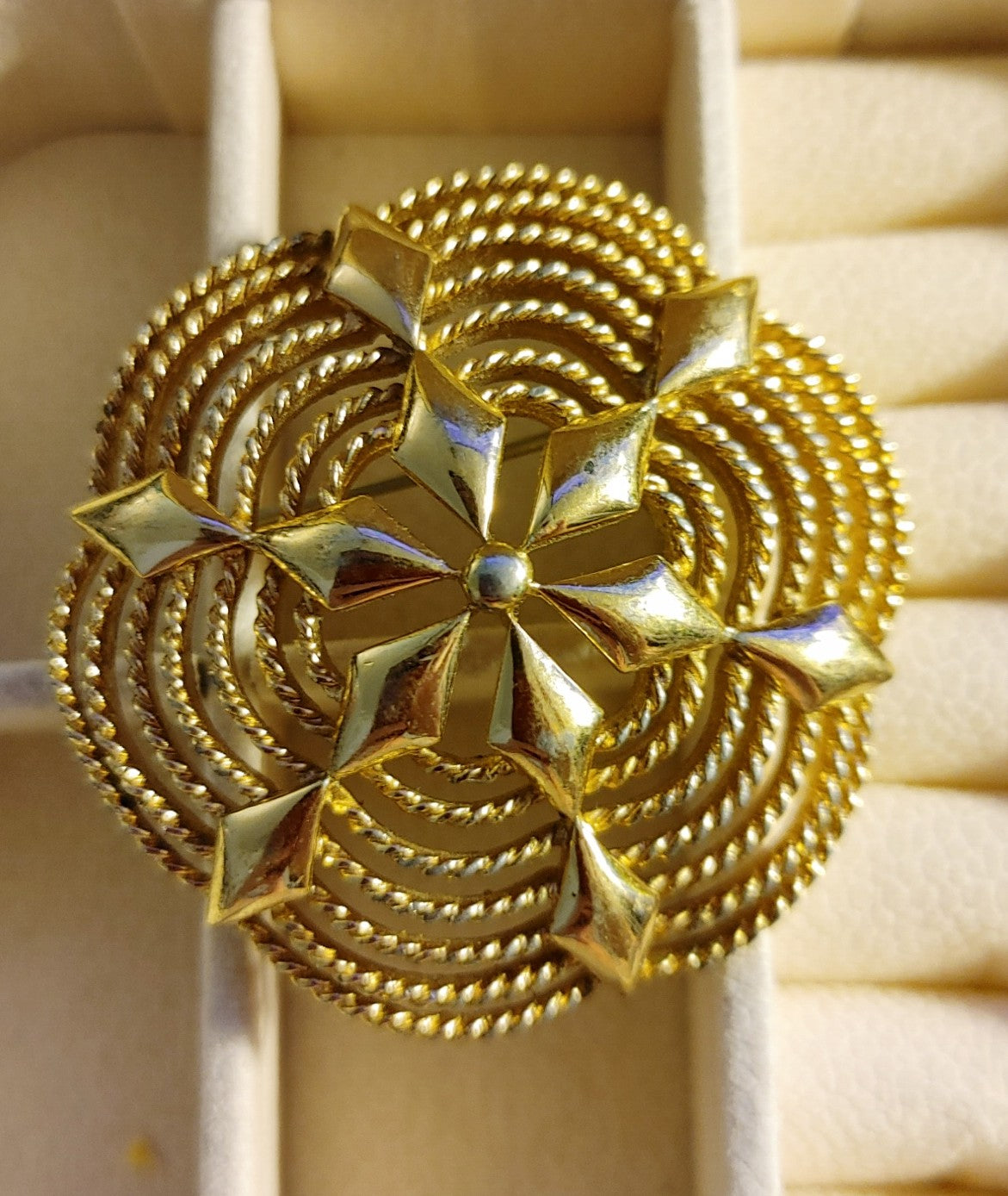 Vintage Art Deco Monet Gold Brooch